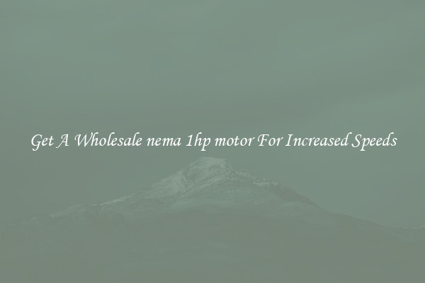 Get A Wholesale nema 1hp motor For Increased Speeds