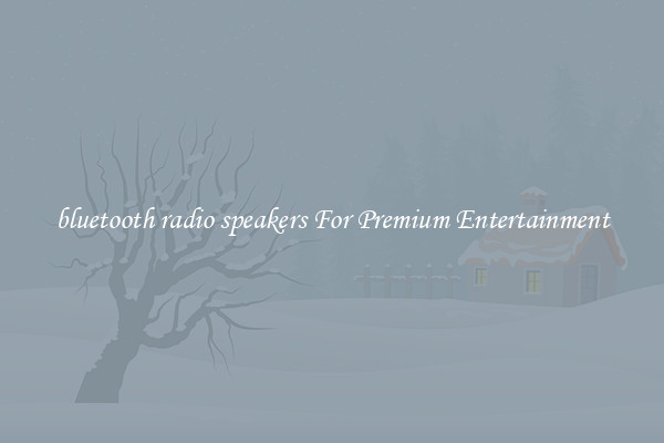 bluetooth radio speakers For Premium Entertainment