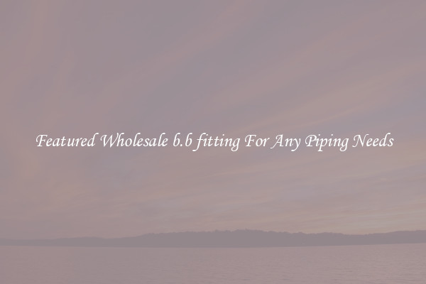 Featured Wholesale b.b fitting For Any Piping Needs