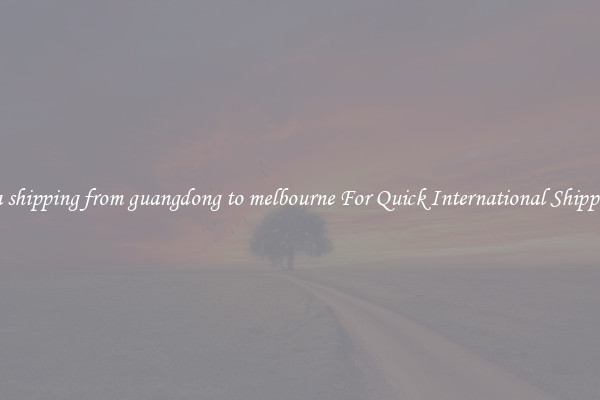 sea shipping from guangdong to melbourne For Quick International Shipping